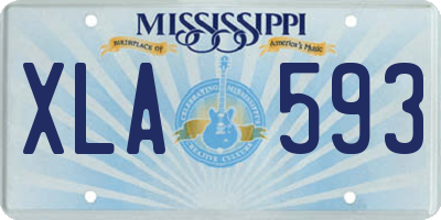 MS license plate XLA593