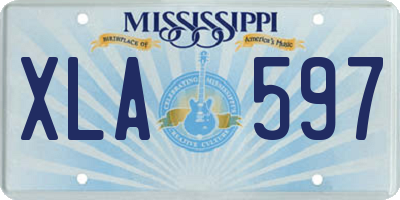 MS license plate XLA597