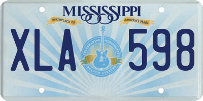 MS license plate XLA598