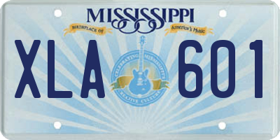 MS license plate XLA601