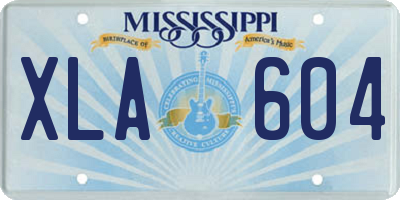 MS license plate XLA604