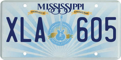 MS license plate XLA605