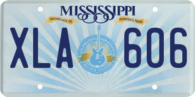 MS license plate XLA606