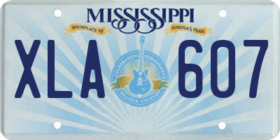 MS license plate XLA607