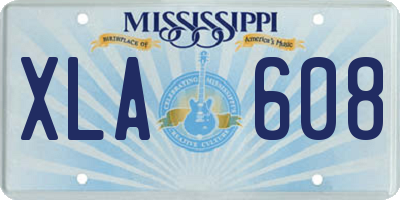 MS license plate XLA608