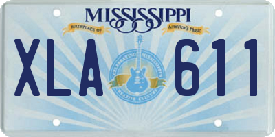 MS license plate XLA611