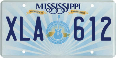 MS license plate XLA612
