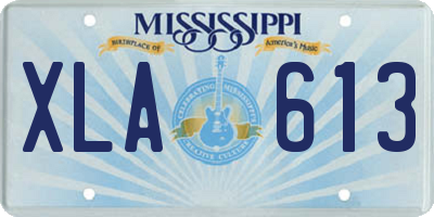 MS license plate XLA613