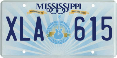 MS license plate XLA615
