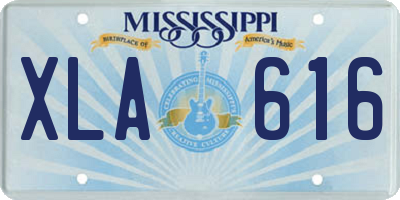 MS license plate XLA616