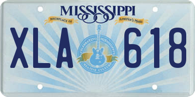 MS license plate XLA618