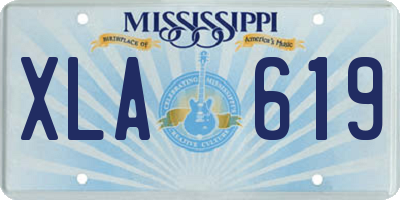 MS license plate XLA619