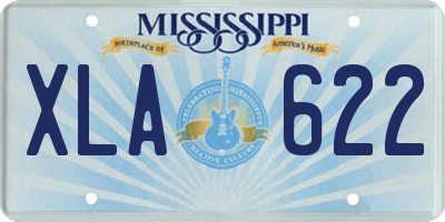 MS license plate XLA622