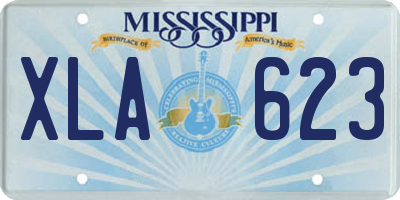 MS license plate XLA623