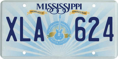 MS license plate XLA624
