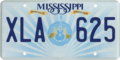 MS license plate XLA625