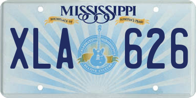MS license plate XLA626
