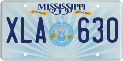 MS license plate XLA630