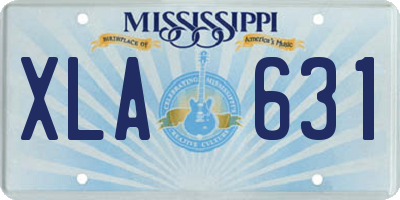 MS license plate XLA631