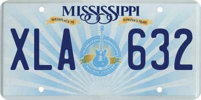 MS license plate XLA632