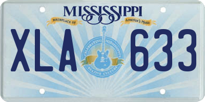 MS license plate XLA633