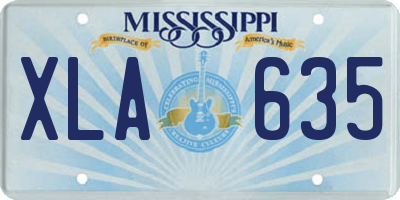 MS license plate XLA635