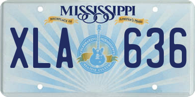 MS license plate XLA636