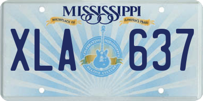 MS license plate XLA637