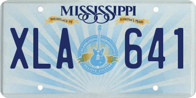 MS license plate XLA641