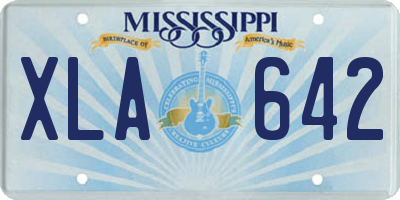 MS license plate XLA642