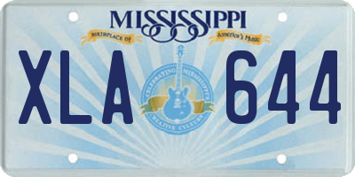 MS license plate XLA644