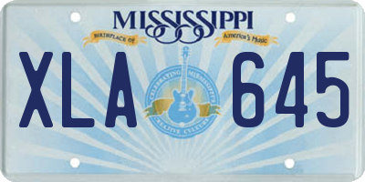 MS license plate XLA645