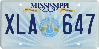 MS license plate XLA647