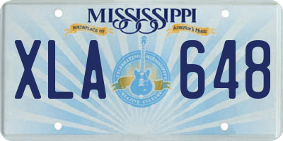 MS license plate XLA648