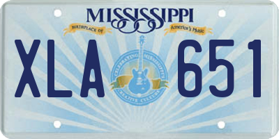 MS license plate XLA651