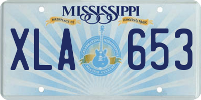 MS license plate XLA653