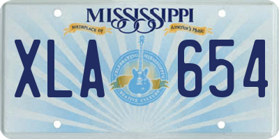 MS license plate XLA654