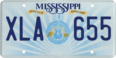 MS license plate XLA655