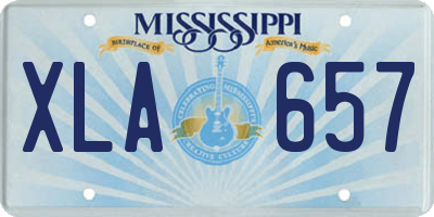 MS license plate XLA657