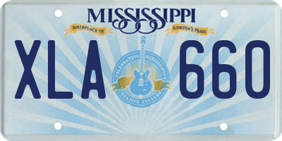 MS license plate XLA660