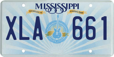 MS license plate XLA661