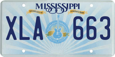 MS license plate XLA663