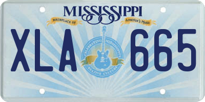 MS license plate XLA665