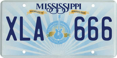MS license plate XLA666