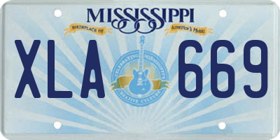 MS license plate XLA669