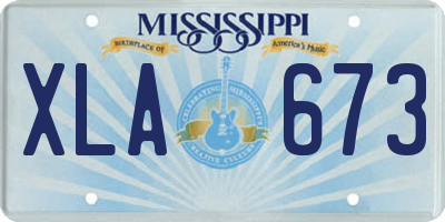 MS license plate XLA673