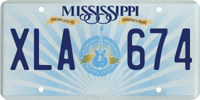 MS license plate XLA674