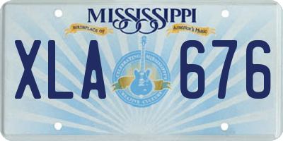 MS license plate XLA676