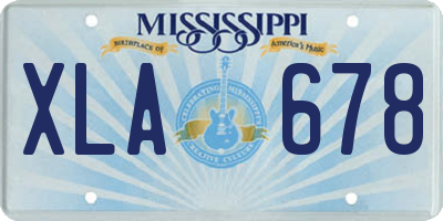MS license plate XLA678