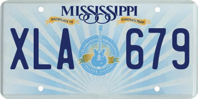 MS license plate XLA679